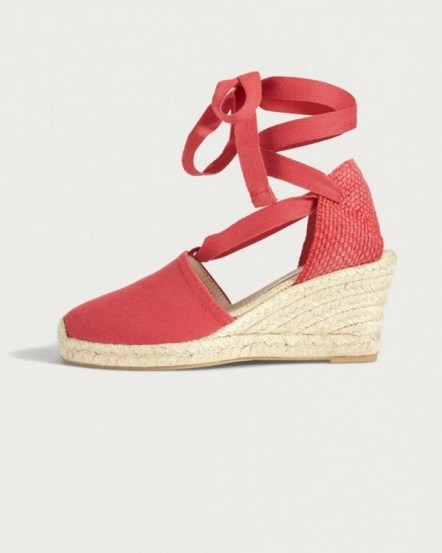 JIGSAW GEORGIA ANKLE TIE ESPADRILLE IN TERRACOTTA / strappy summer wedges - flipped