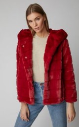 Apparis Goldie II Faux Fur Jacket in Burgundy | fluffy hooded winter jackets