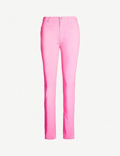 GUCCI High-rise skinny jeans in bubblegum – hot-pink denim