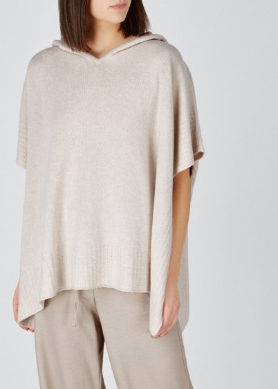 HAWICO Hindscarth taupe cashmere poncho ~ luxe ponchos - flipped