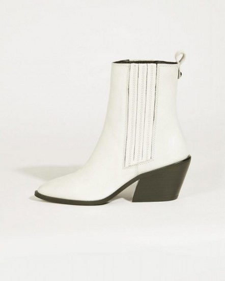 JIGSAW HEATH LEATHER COWBOY BOOT IN WHITE / western boots - flipped