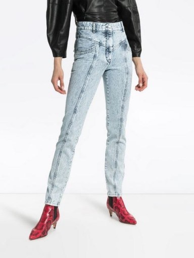 ISABEL MARANT Lorricka acid wash seam detail skinny jeans | detail seam design - flipped