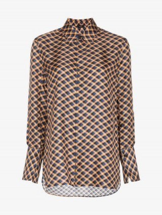 Joseph Mason Checked Silk Shirt / luxury check print shirts - flipped