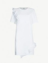 KENZO Flying Tiger ruffled cotton-jersey dress in white | ruffled dresses | spring / summer fashion