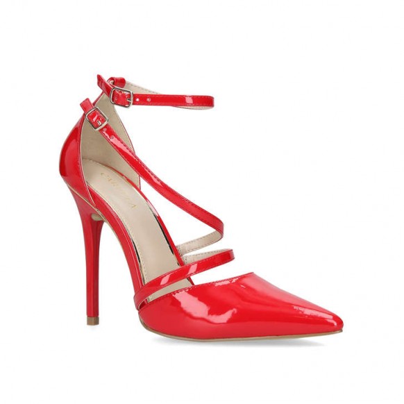 CARVELA KRAFTY Red Patent Stiletto Heel Court Shoes – strappy courts