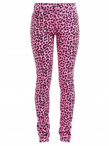 GUCCI Leopard-print slim-leg jeans in pink ~ animal denim