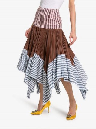 Loewe Layered Gingham Print Handkerchief Skirt / multicoloured skirts / multi check prints - flipped