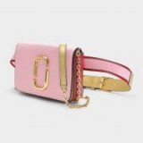 marc jacobs HIP SHOT BELT BAG IN BABY PINK AND RED LEATHER WITH POLYURETHANE COATING – girly fanny pack