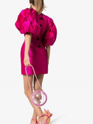 Marzook Lucid Shoulder Bag in Pink | clear circular plexiglass bags