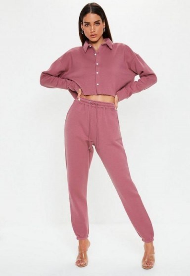 MISSGUIDED mauve oversized 90s joggers – sporty pants - flipped