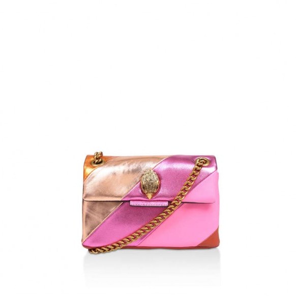 KURT GEIGER LONDON MINI KENSINGTON S BAG in fushia combination – Pink Rainbow Leather Mini Shoulder Bag KURT GEIGER LONDON - flipped