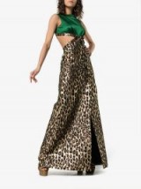 MIU MIU leopard print cutout duchess silk gown – glamorous statement – animal prints