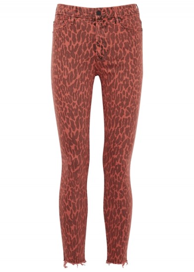 MOTHER Looker red leopard-print jeans ~ printed denim skinnies