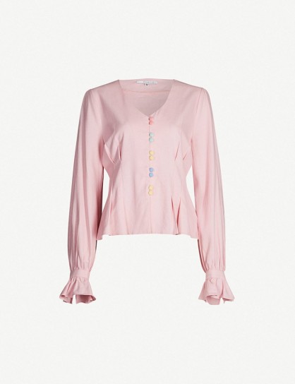 OLIVIA RUBIN Philippine multi-coloured-button cotton blouse in pink
