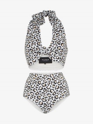 Paper London Fiji Bikini in Leopard Print ~ vintage style swimwear ~ poolside glamour