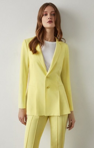 BCBGMAXAZRIA Pleated Peplum Jacket in Limelight ~ yellow jackets ~ spring/summer colours ~ BCBG Max Azria - flipped