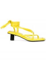 PROENZA SCHOULER Mid Heel Wrap Sandal-Capretto in Yellow – contemporary block heel