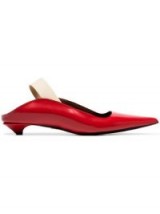 PROENZA SCHOULER red 20 glossy leather slingback pumps – contemporary low heel slingbacks