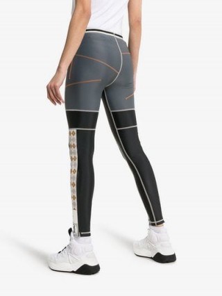 RBN X Bjorn Borg Contrast Stitch Knitted Panel Zipped Cuff Leggings – colour block sports pants - flipped