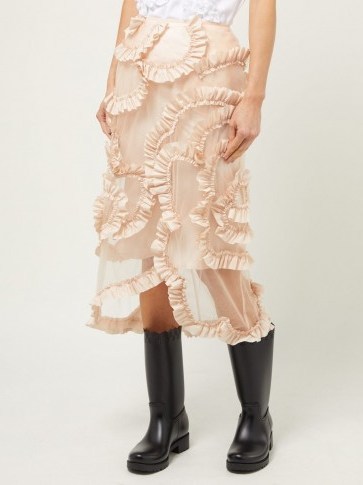 4 MONCLER SIMONE ROCHA Ruffled tulle skirt in pink ~ luxe skirts ~ feminine clothing - flipped