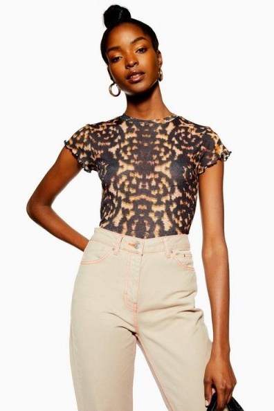 Topshop Sand Neon Stitched Mom Jeans | high rise waist - flipped