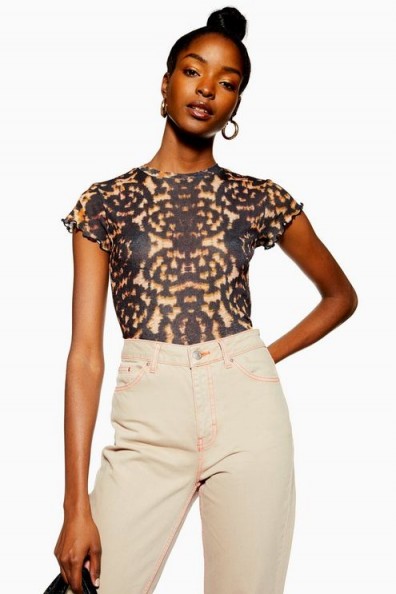Topshop Sand Neon Stitched Mom Jeans | high rise waist