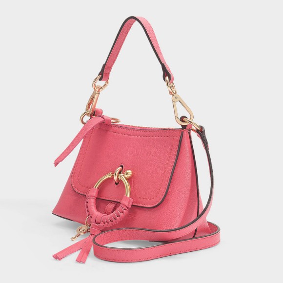 see by chloé JOAN MINI HOBO BAG IN ARDENT PINK GRAINED LEATHER – small & cute