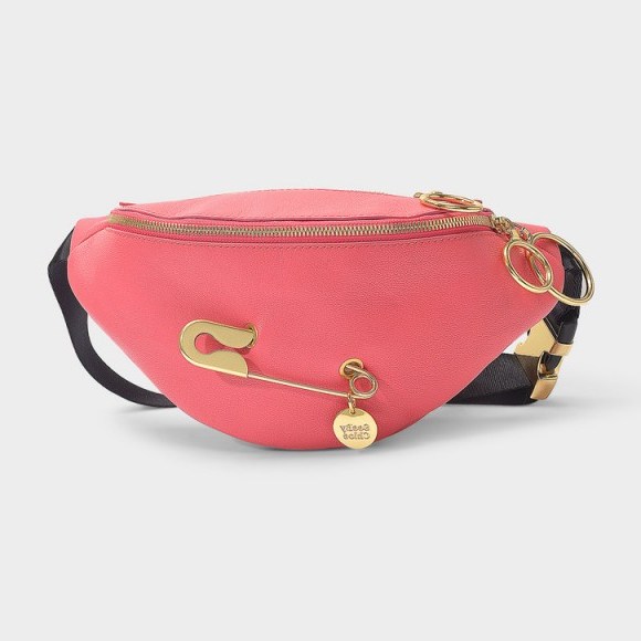 see by chloé MINDY BELT BAG IN ARDENT PINK GRAINED COW LEATHER AND POLYESTER WEBBING – hello Barbie! - flipped
