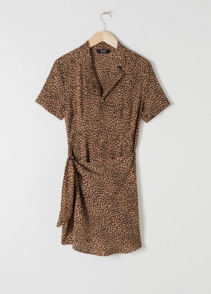 & other stories Side Tie Leopard Mini Dress - flipped