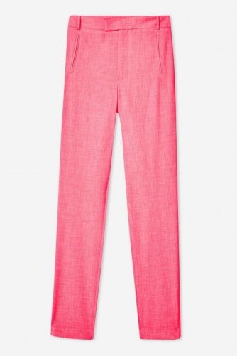 Topshop Boutique Skinny Trousers in Bright Pink - flipped