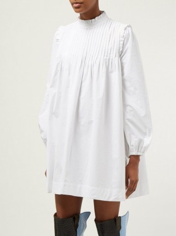 GANNI Sandrose cotton broderie anglaise mini dress ~ American Prairie-style mini dress - flipped