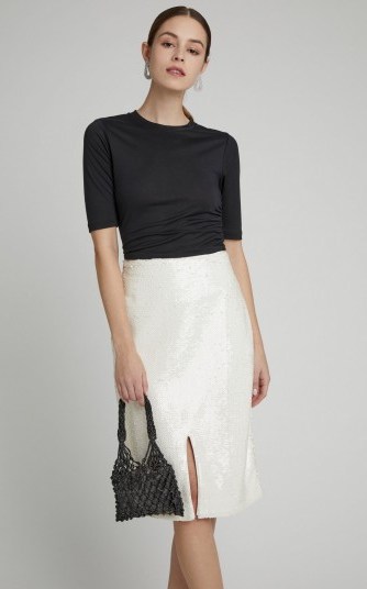Ganni Sonora Sequined Chiffon Skirt ~ luxe style skirts - flipped