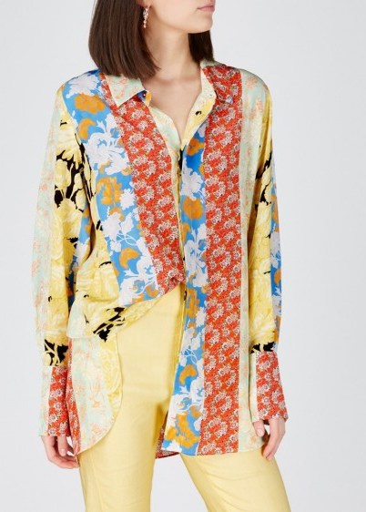 STINE GOYA Virgo floral-print silk shirt. MULTI FLOWER PRINTS - flipped