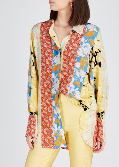 STINE GOYA Virgo floral-print silk shirt. MULTI FLOWER PRINTS