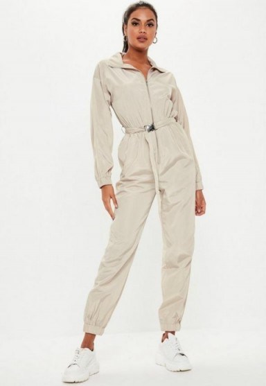 MISSGUIDED stone belted shell jumpsuit ~ utility style jumpsuits - flipped