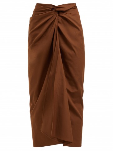 MAX MARA Tacito skirt ~ brown front gathered skirts