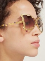 FRANCIS DE LARA Teardrop ruby, amethyst & gold-plated sunglasses ~ luxe gemstone eyewear