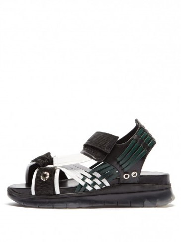 Matches Fashion TOGA Tri-colour Velcro strap sandals – looks so comfy - flipped