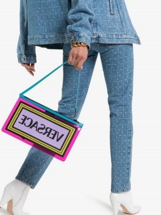 Versace Multicoloured Logo PVC Clutch Bag / colourful bags - flipped