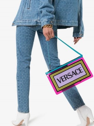 Versace Multicoloured Logo PVC Clutch Bag / colourful bags