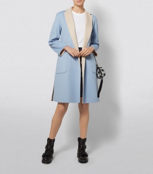 Weekend Max Mara Reversible Belted Coat in Blue ~ two-tone coats - flipped