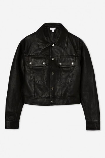 TOPSHOP Western PU Jacket in Black – casual cropped jackets - flipped