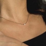 Otiumberg White Diamond Disc Necklace. Ft Aboveground Diamonds 9-karat solid yellow gold | dainty necklaces