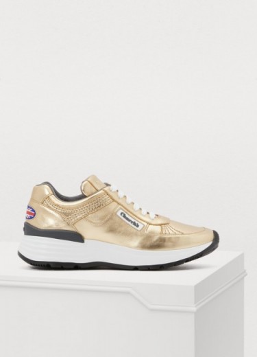 Church’s Metallic-leather sneakers. SPORTS LUXE
