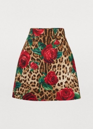 Dolce & Gabbana Leopard print mini skirt. ANIMAL & ROSE PRINTS - flipped
