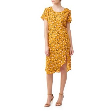 Walmart LOVE SADIE Women’s Midi Dress | mustard ditsy | Lovely summer look - flipped