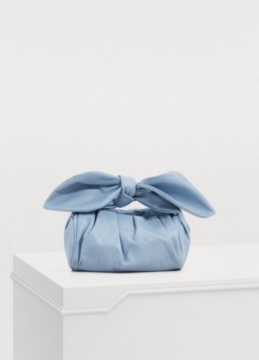Rejina Pyo Nane blue pleated leather handbag - flipped