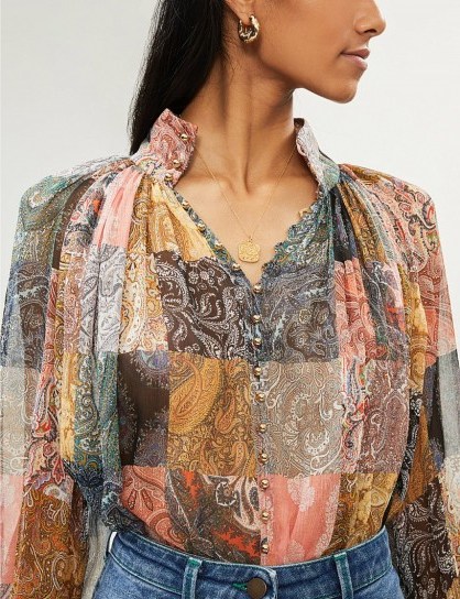 ZIMMERMANN Floral-print silk-chiffon shirt in patchwork paisley - flipped