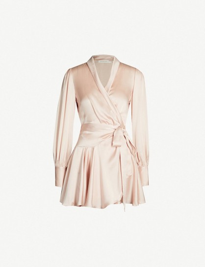 ZIMMERMANN Wrap-front silk-satin dress in petal ~ luxe boho fashion