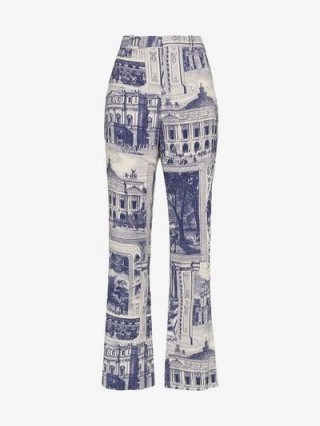 Acne Studios Theatre Print Trousers in blue - flipped